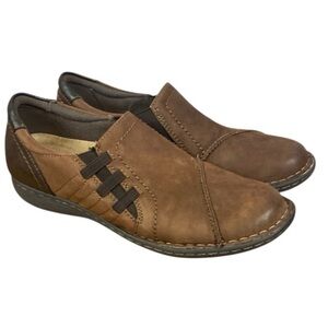 Earth Origins Women's Brown Leather Tamara Teri Slip On Loafer Shoe Sz 10
